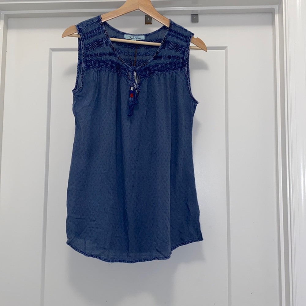 NWT! Sleeveless Denim Top